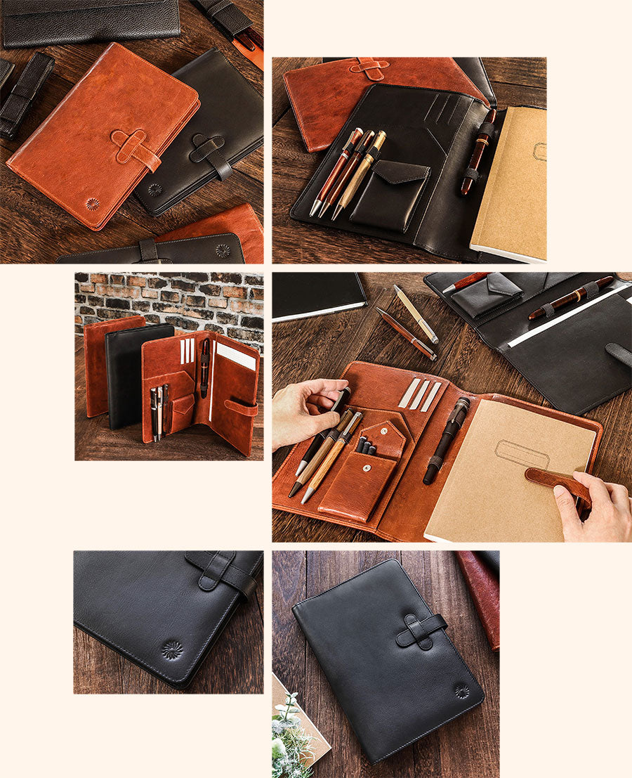 Adventure Journal Medium Notebook Cover – Black Wand Leather Works