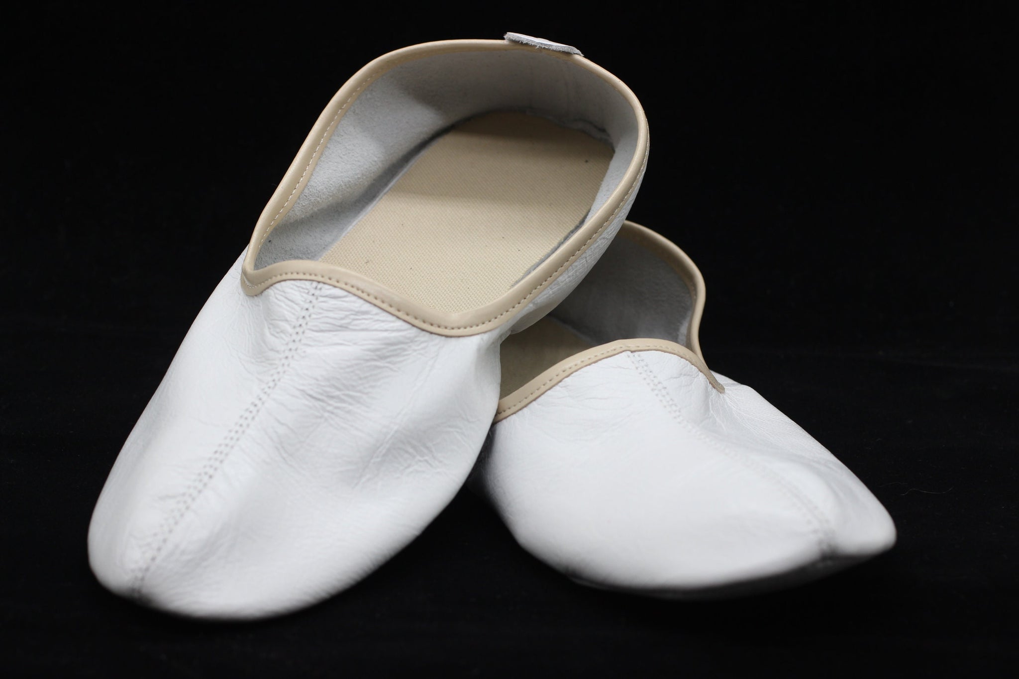 Genuine Leather Home White Beige Slippers Women Size, White