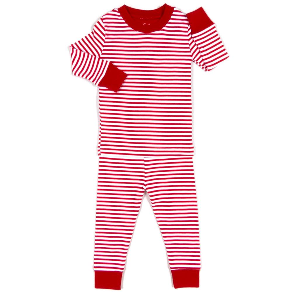 Red & White Stripe Pajama Set