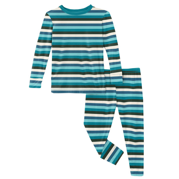 Kickee Pants} Long Sleeve Pajama Set :: Pond Rainbow – Ellington & French