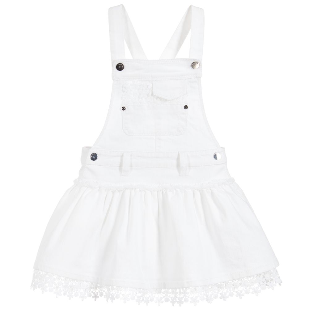 white denim skirt overalls