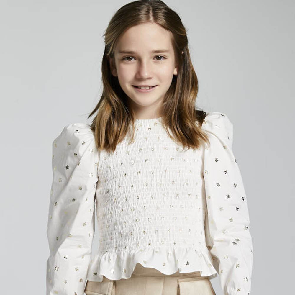 Ivory Honeycomb Blouse