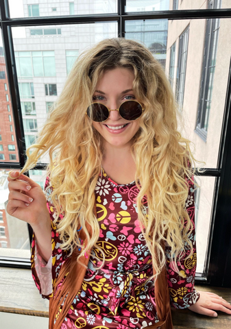 Hippie blonde curly hair extensions
