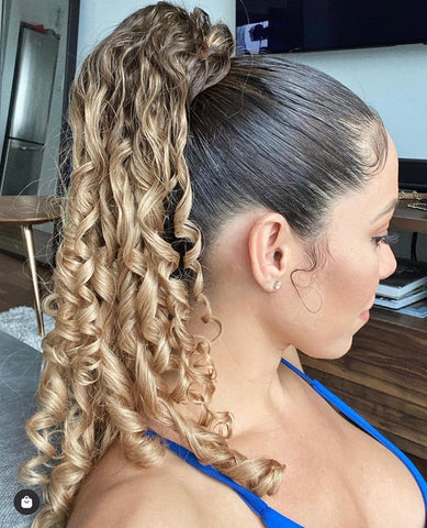 curly drawstring ponytail