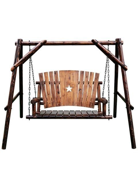 char-log 4 ft. porch swing with frame - for pickup only