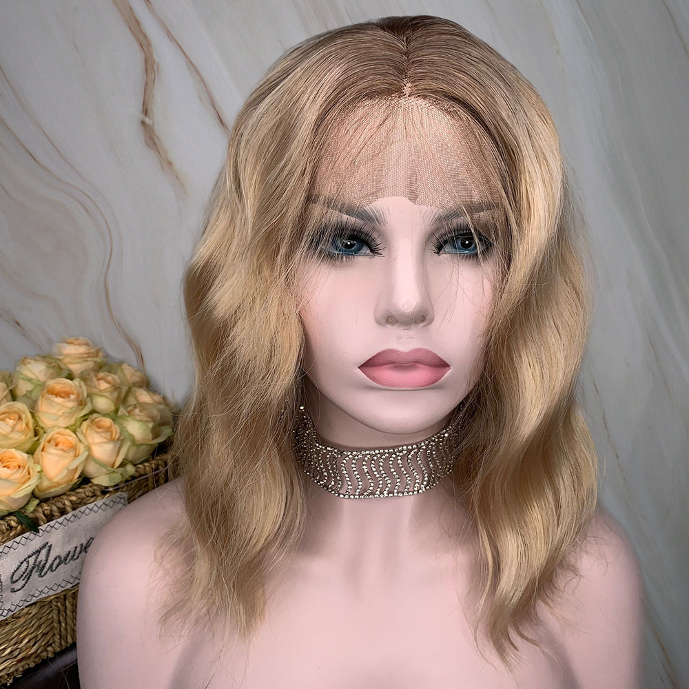 Human Hair Mixed Japanese Heat Resistant Kanekalon Fiber Wig