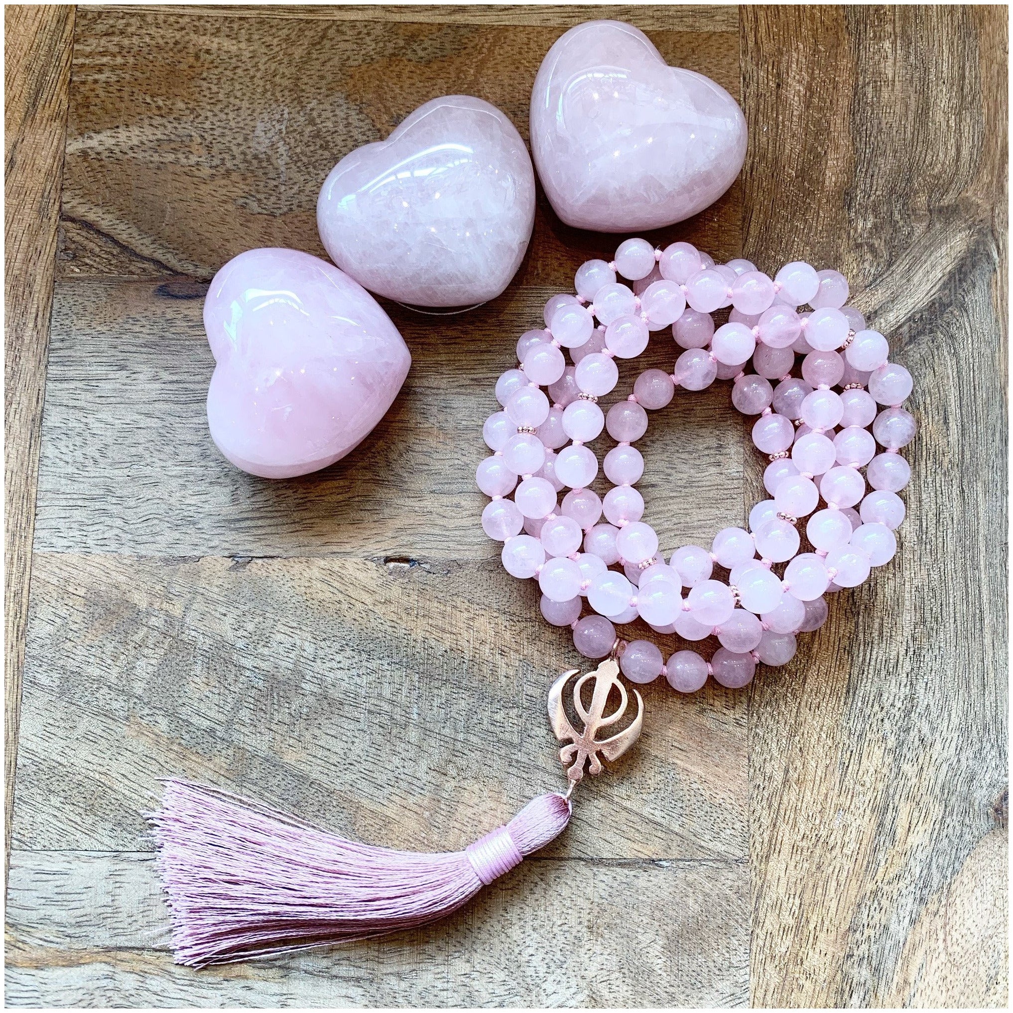Rose Quartz Adi Shakti Mala