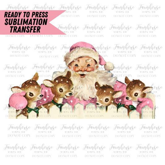 Stay Merry and Bright Santa Claus Retro Ready to Press Sublimation Tra –  Farmhouse Vinyl Co