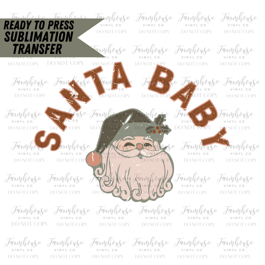 Stay Merry and Bright Santa Claus Retro Ready to Press Sublimation Tra –  Farmhouse Vinyl Co