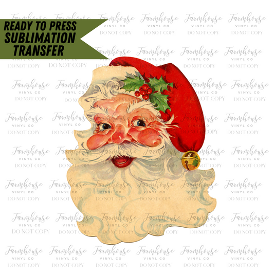 Stay Merry and Bright Santa Claus Retro Ready to Press Sublimation Tra –  Farmhouse Vinyl Co