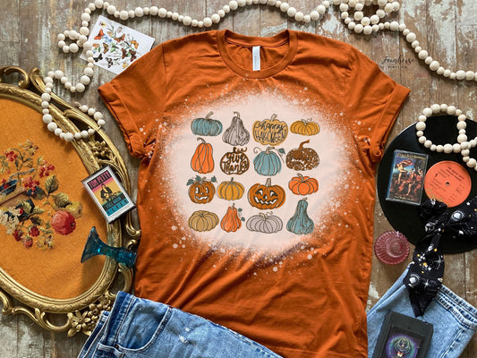 Doodle Pumpkins Bleached Shirt - Farmhouse Vinyl Co