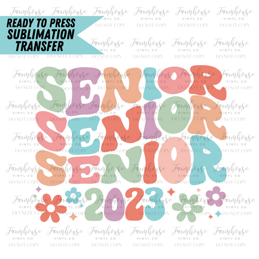 Senior 2024 Retro, Ready To Press Sublimation Transfers, DIY Shirt,  Transfer Ready To Press, Heat Transfer Design, Distressed Class of 2023  Design