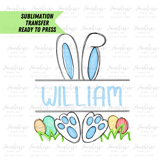 Custom Easter Bunny Sublimation Transfers