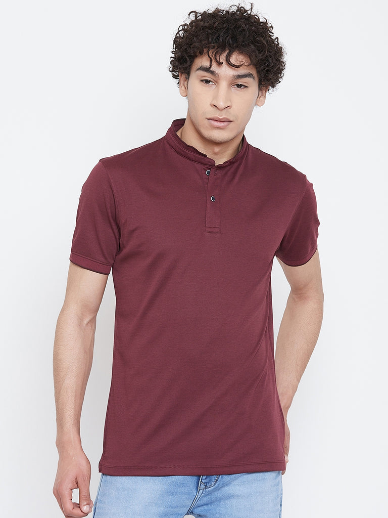 Buy Octave Apparels Wine T-shirt for 