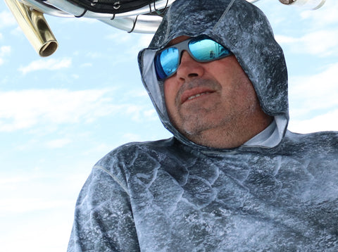 Fishing guide wearing polarized sunglasses