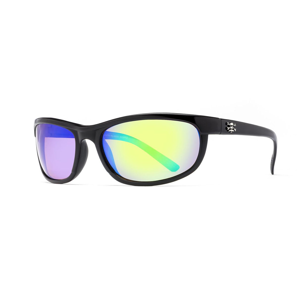 Calcutta Backspray Sunglasses Shiny Black/Blue Mirror
