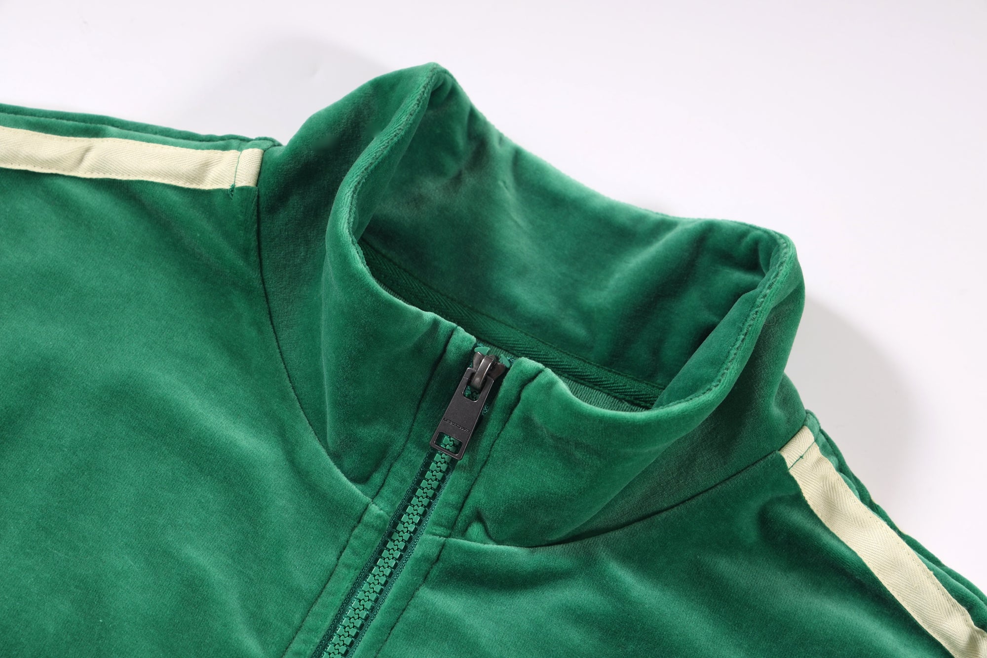 GREEN VELOUR TRACK JACKET