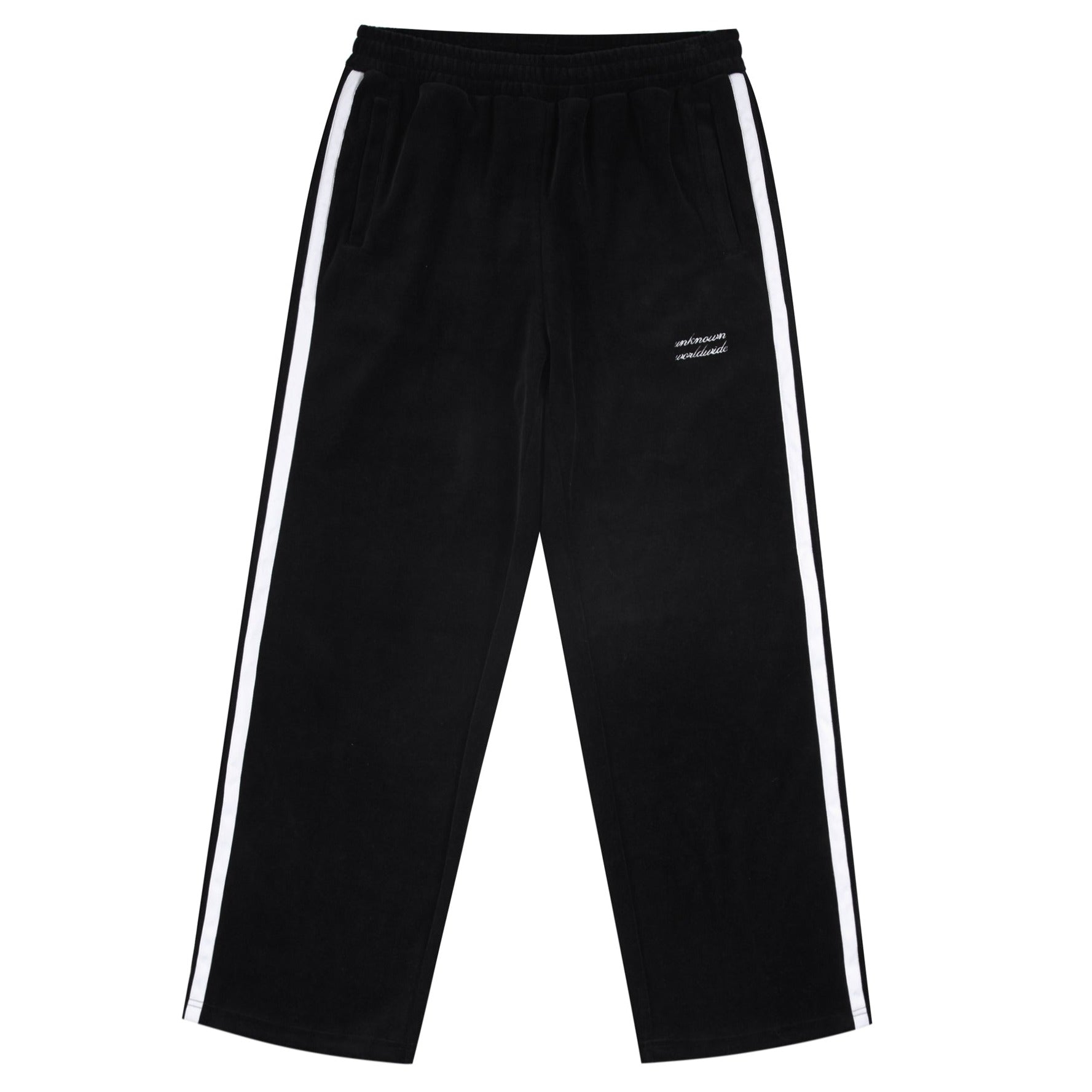 BLACK VELOUR TRACK PANTS