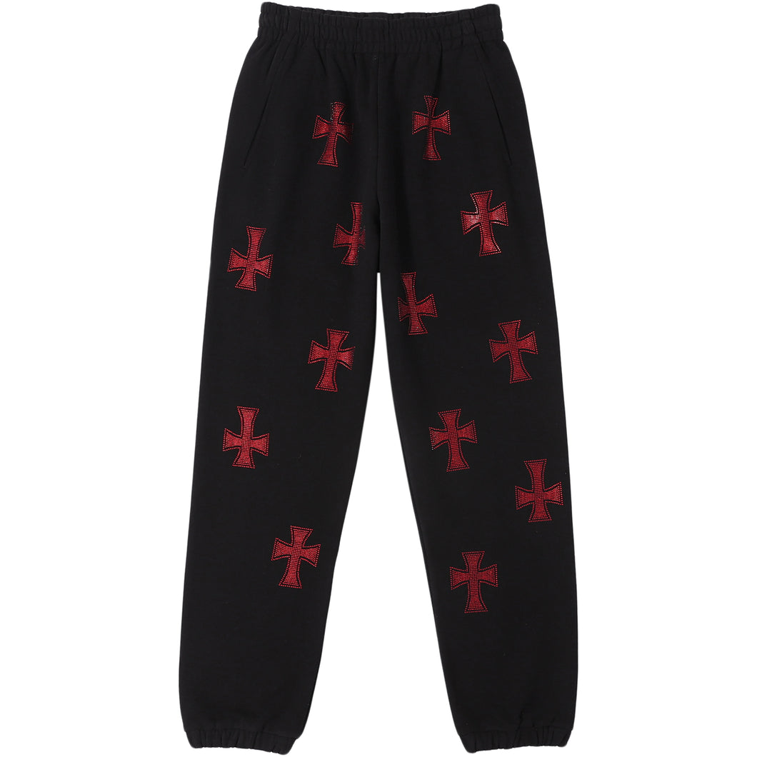 ☆日本の職人技☆ Black Red Rhinestone Jogger SS Mサイズ kids-nurie.com