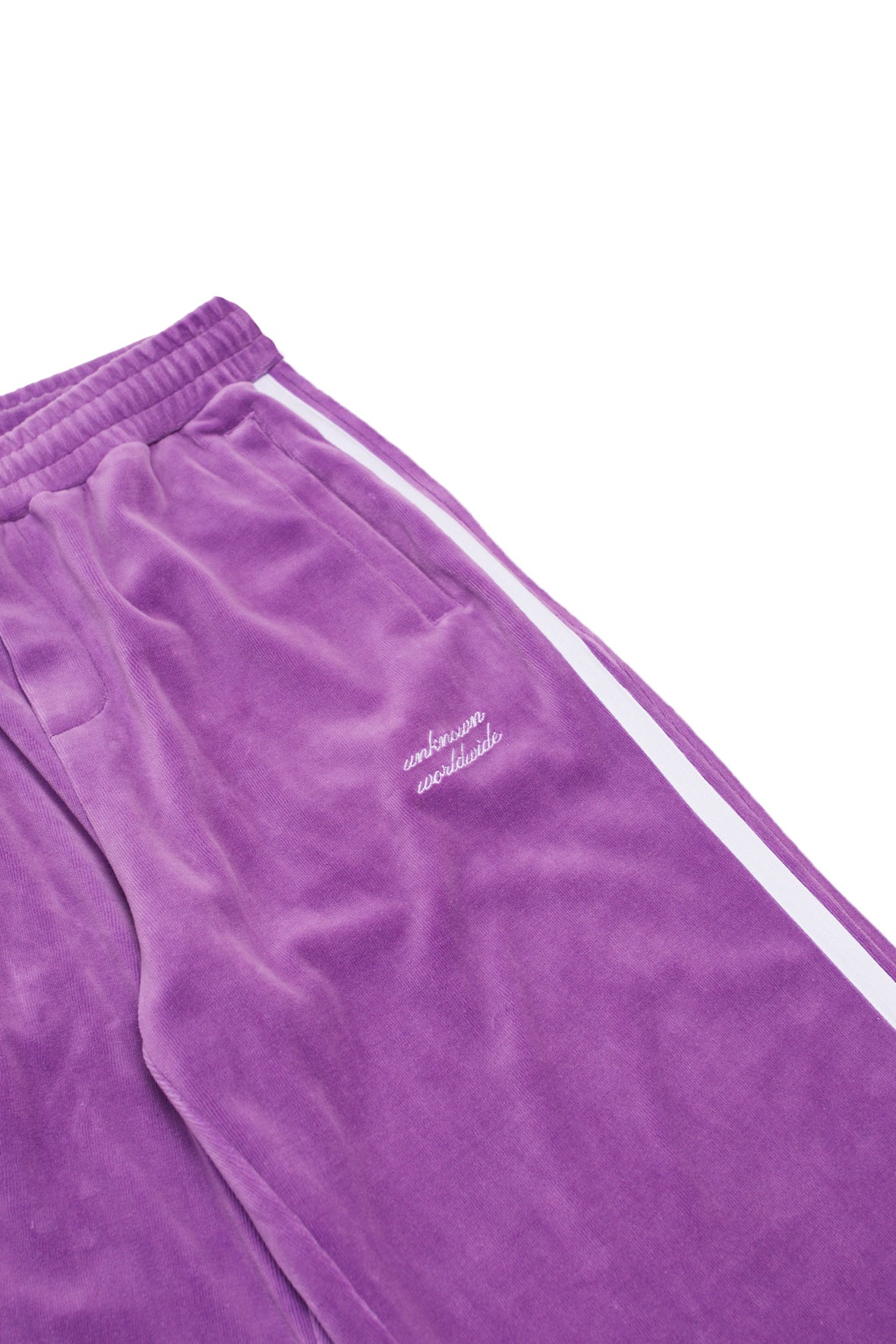 PURPLE VELOUR TRACK PANTS