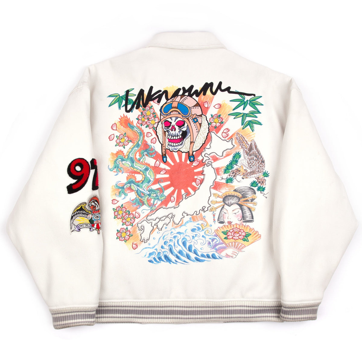 安心 保証 【新品未使用】UNKNOWN LONDON × Ed hardy jacket