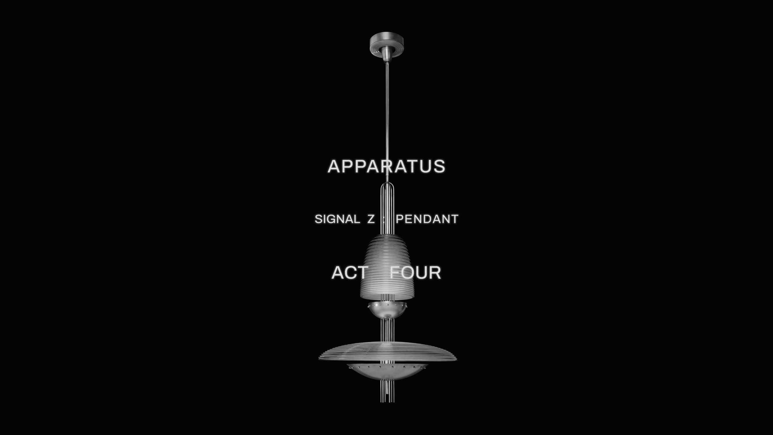 APPARATUS ACT FOUR includes the SIGNAL : Z ceiling pendant. 