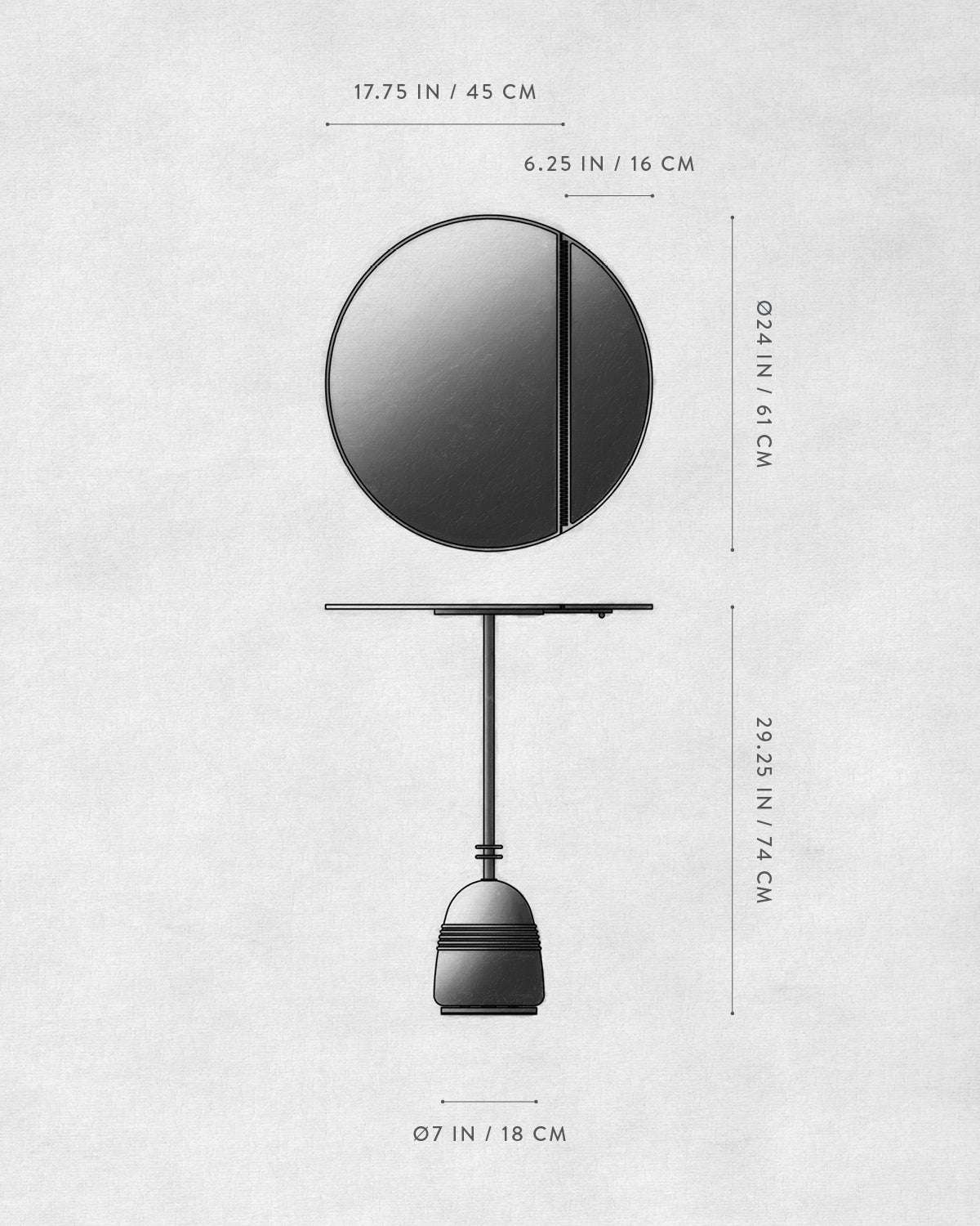 Technical drawing of STANDBY : BISTRO TABLE.