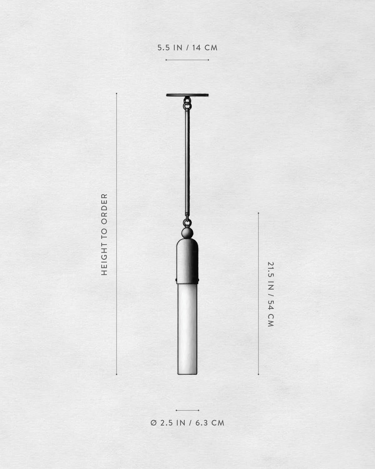 Technical drawing of TASSEL : 1 PENDANT.