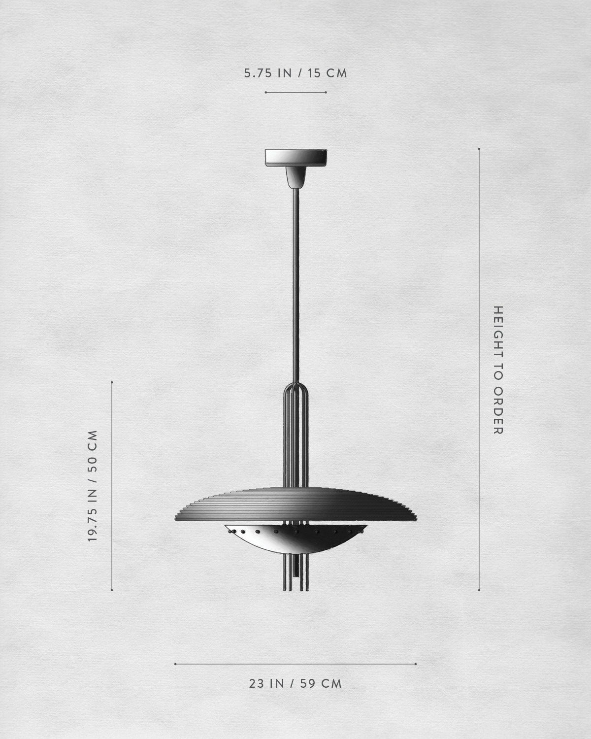 Technical drawing of SIGNAL Y : PENDANT LARGE.