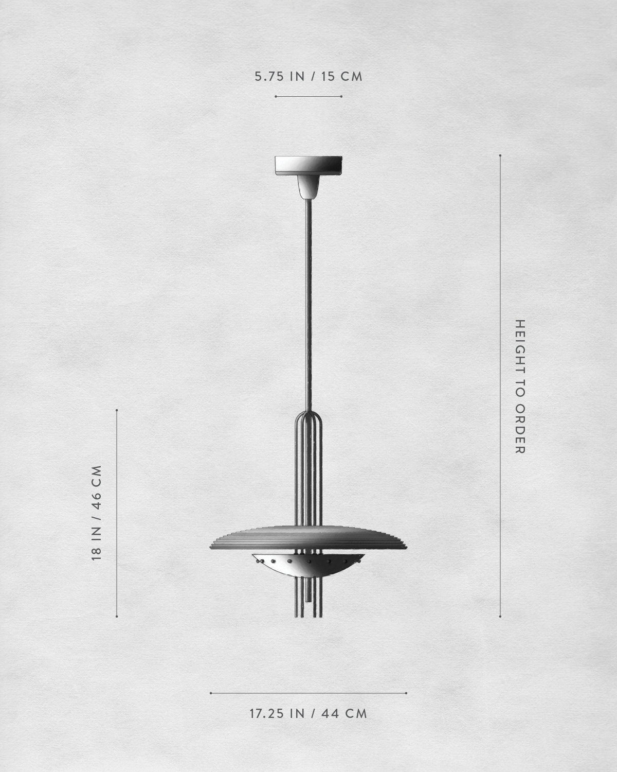 Technical drawing of SIGNAL Y : PENDANT SMALL.