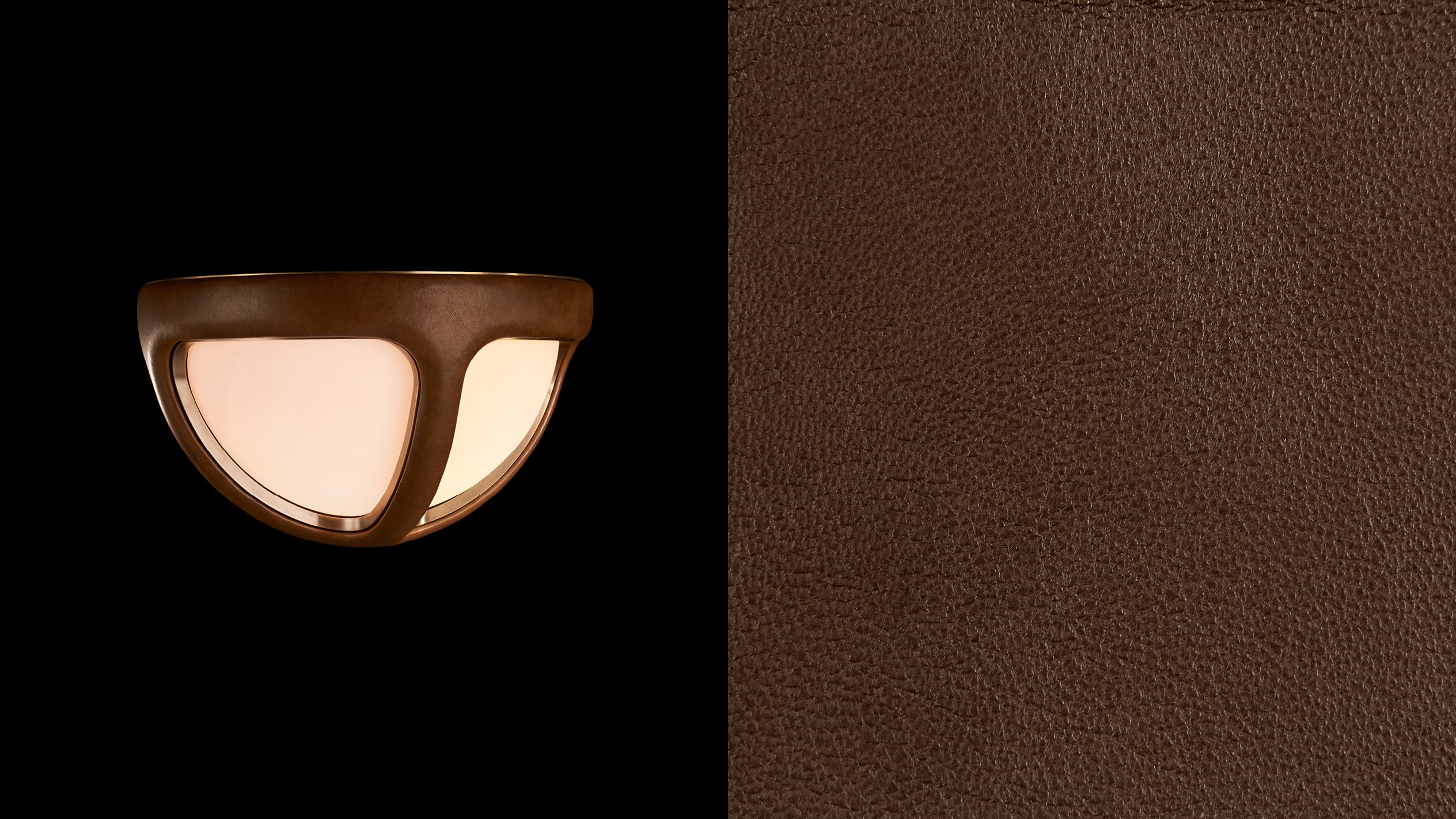 REPRISE : CEILING MEDIUM IN AGED BRASS / SADDLE LEATHER