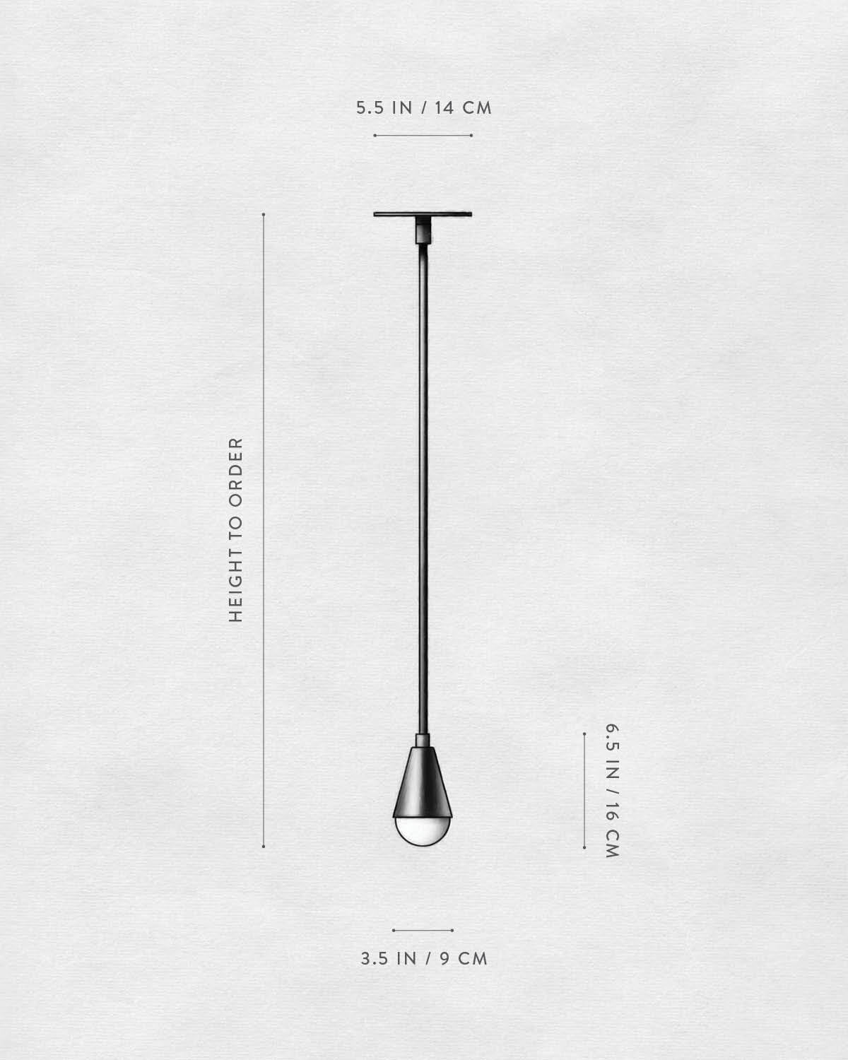 Technical drawing of TRIAD : 1 PENDANT.