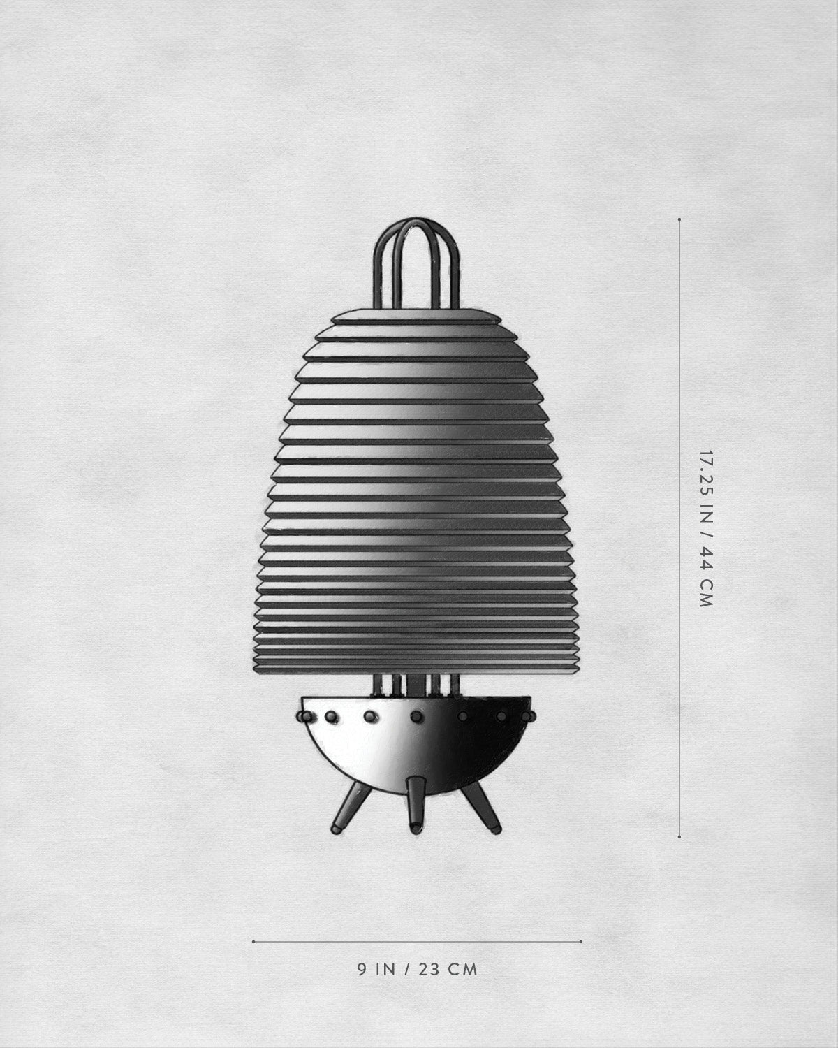 Technical drawing of SIGNAL X : TABLE LAMP LARGE.