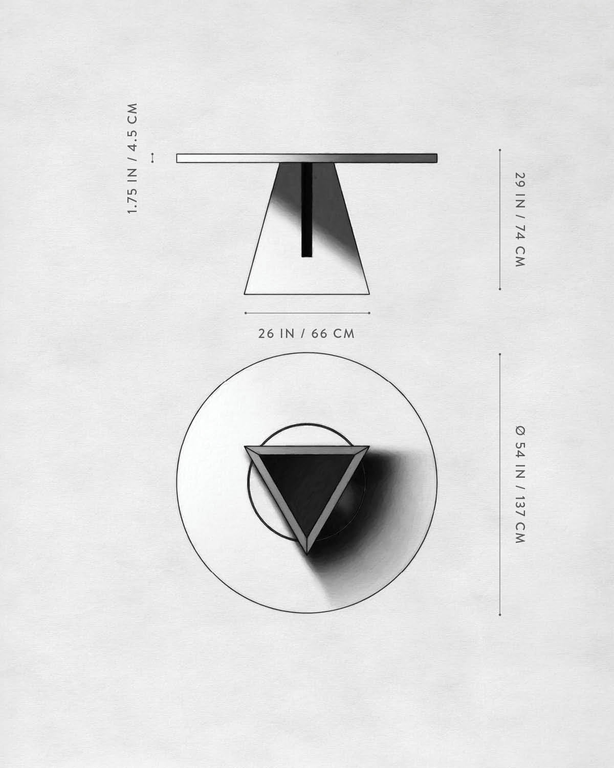 Technical drawing of PORTAL : DINING TABLE.