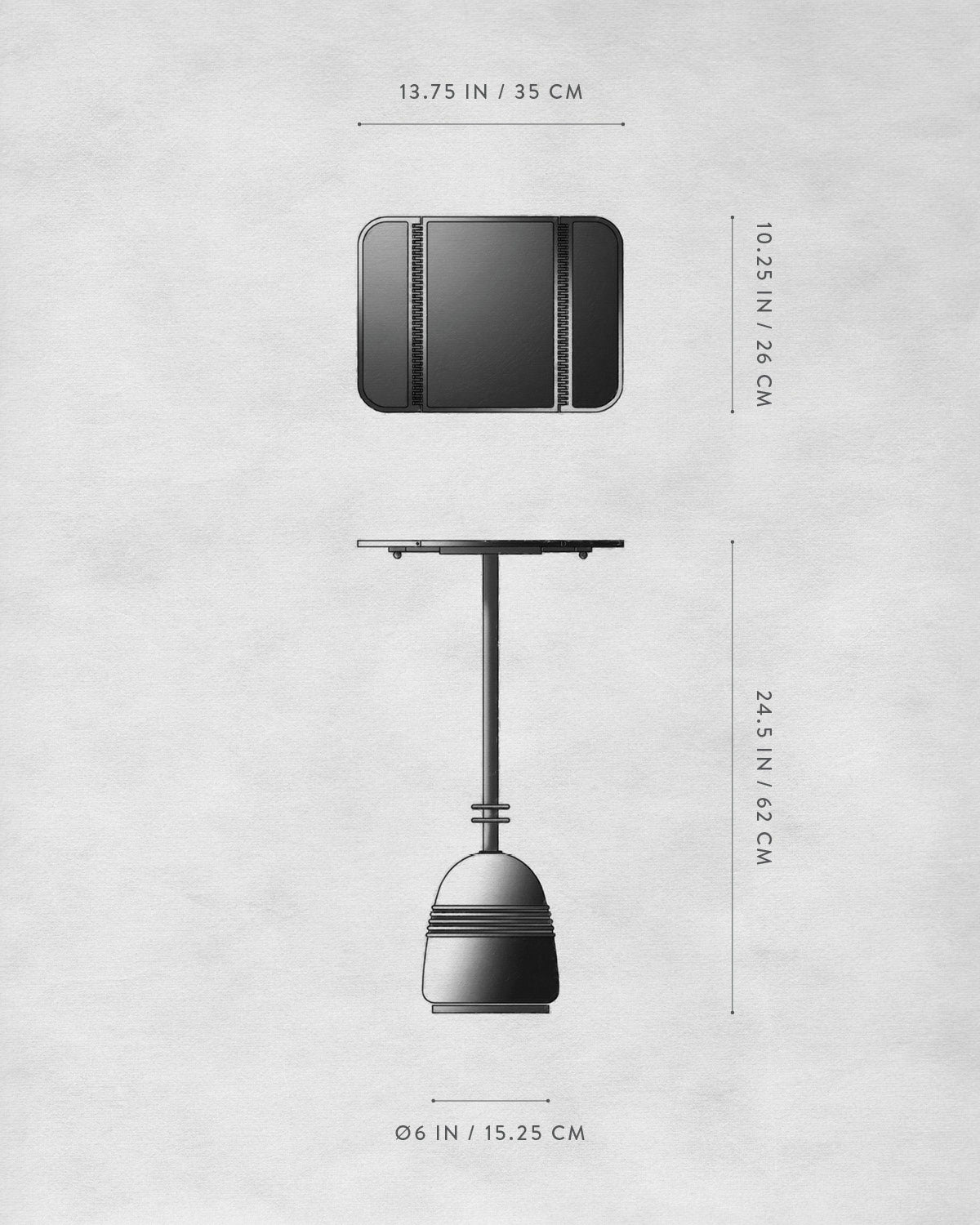 Technical drawing of STANDBY : COCKTAIL TABLE.