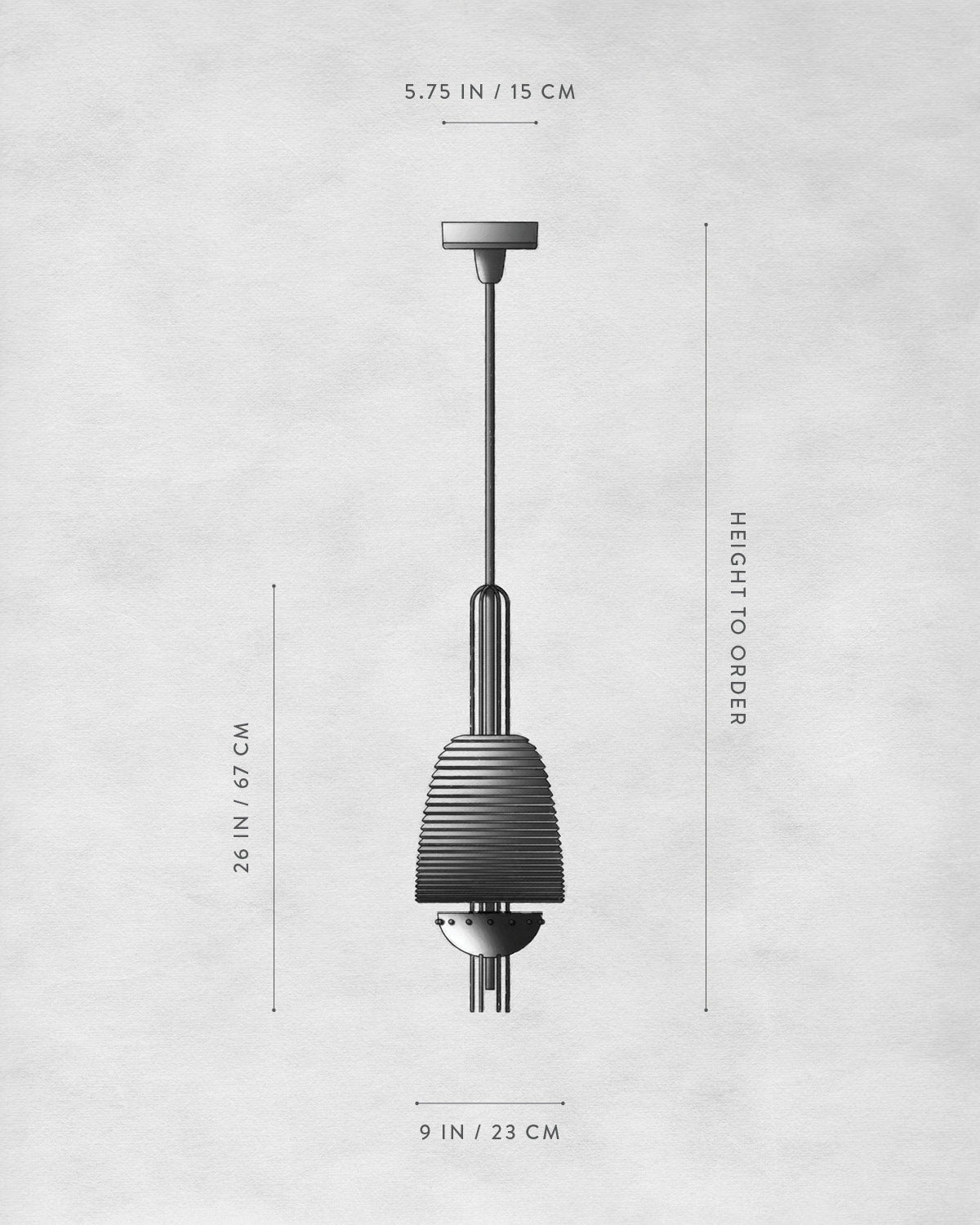 Technical drawing of SIGNAL X : PENDANT LARGE.