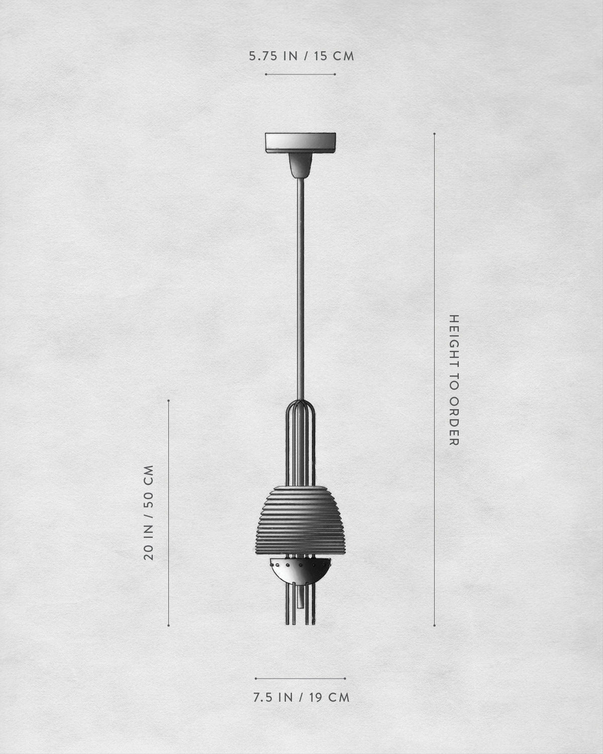 Technical drawing of SIGNAL X : PENDANT SMALL.