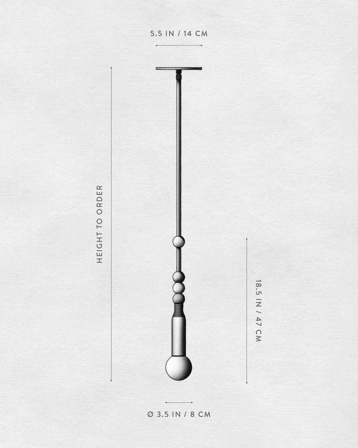 Technical drawing of TALISMAN : 1 PENDANT.