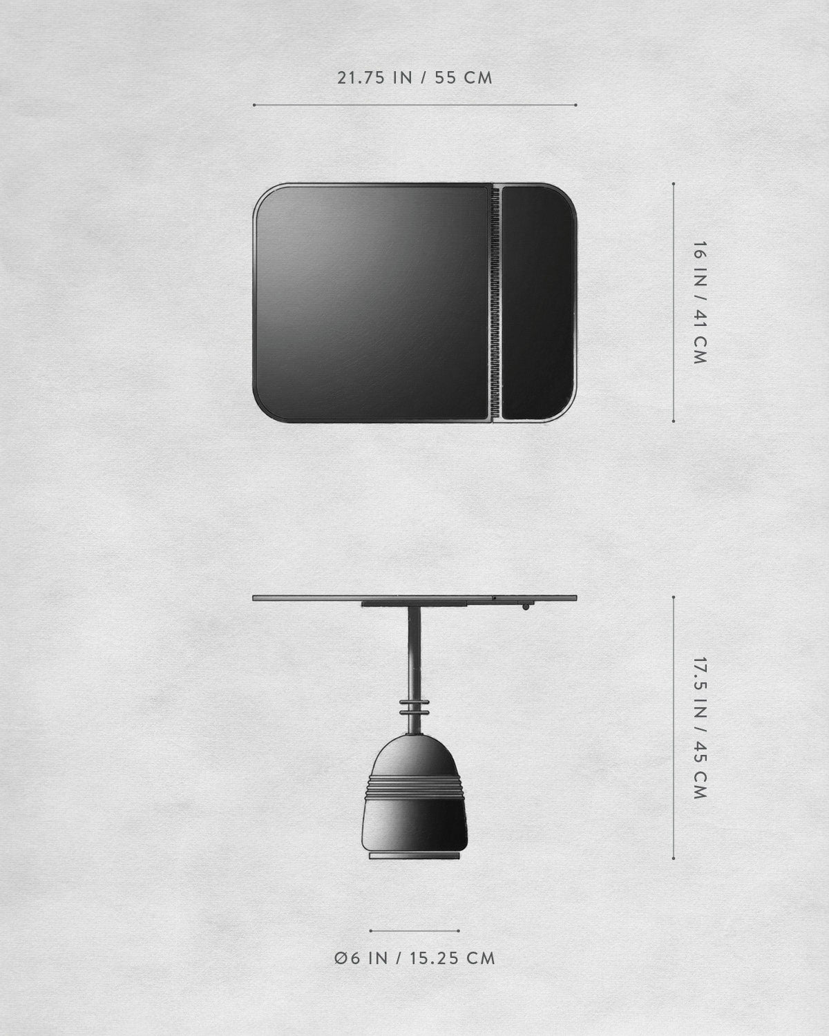 Technical drawing of STANDBY : SIDE TABLE.