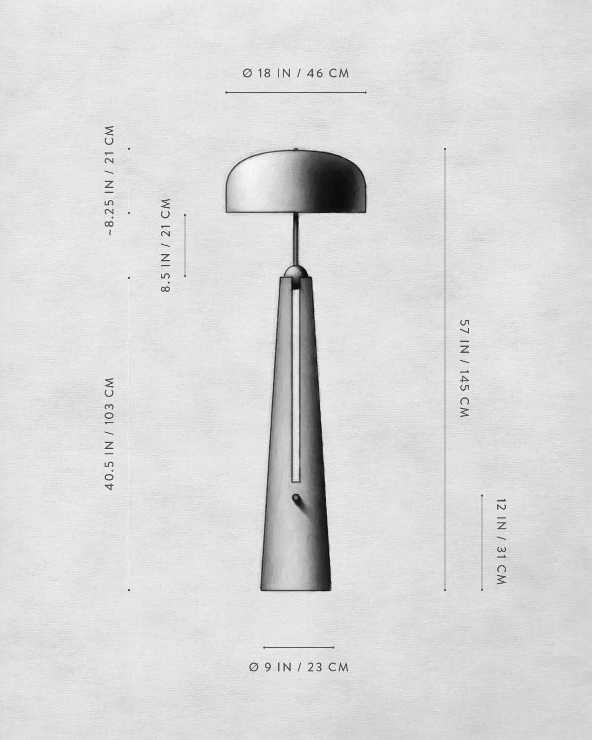 Technical drawing of METRONOME : FLOOR LAMP.