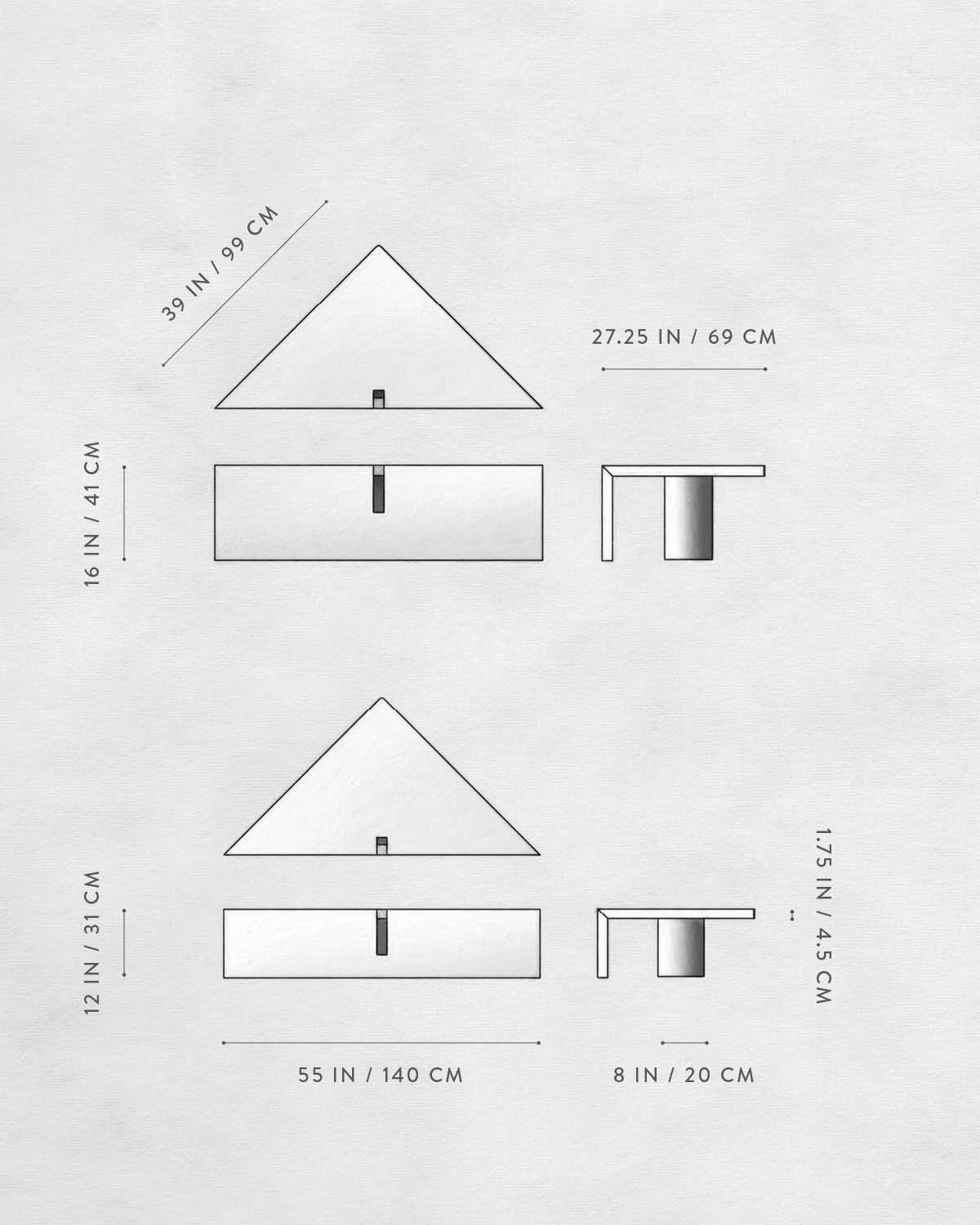 Technical drawing of PORTAL : COFFEE TABLE.