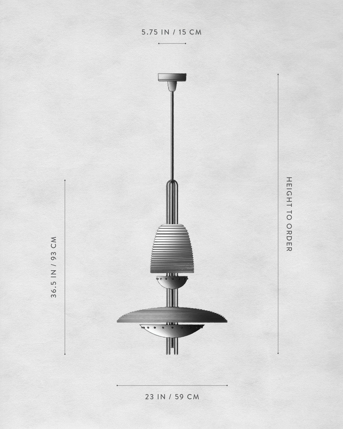 Technical drawing of SIGNAL Z : PENDANT LARGE.