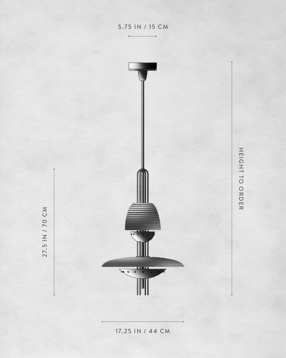 Technical drawing of SIGNAL Z : PENDANT SMALL.