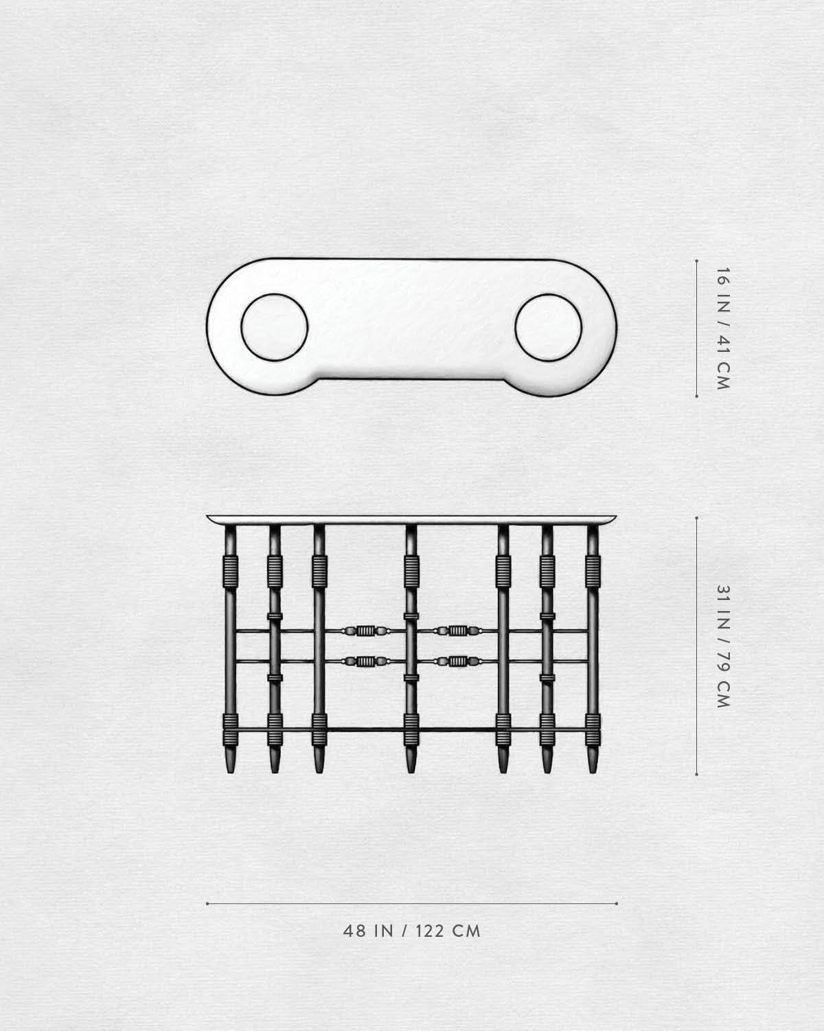 Technical drawing of PARS : CONSOLE TABLE.