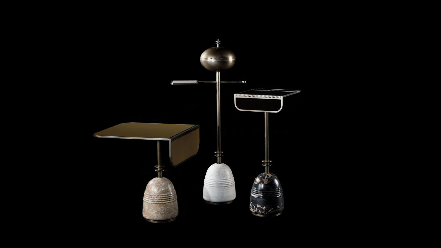 SEGMENT side table, cocktail table and smoking table in an assortment of colors and finishes.