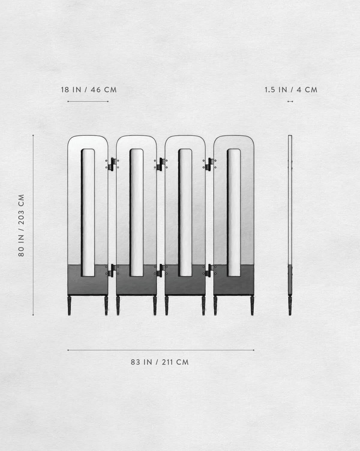 Technical drawing of INTERLUDE : HAND-EMBROIDERED SCREEN.