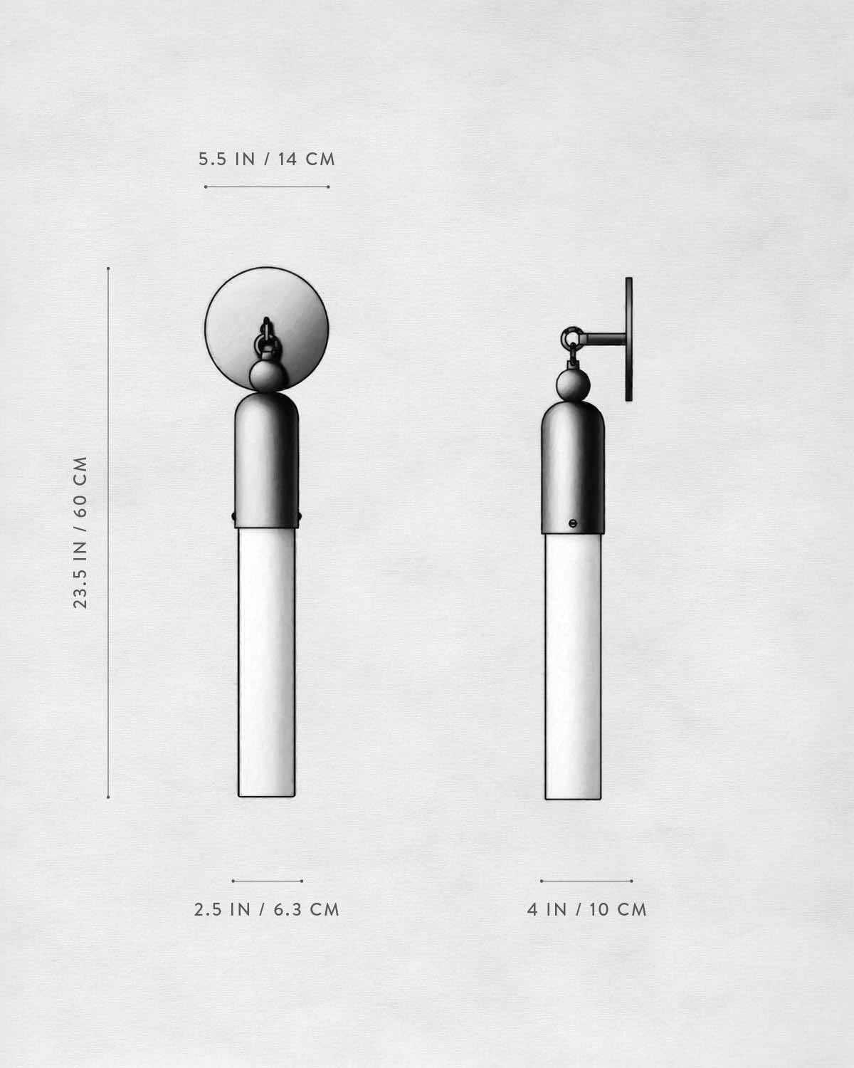 Technical drawing of TASSEL : 1 SCONCE.