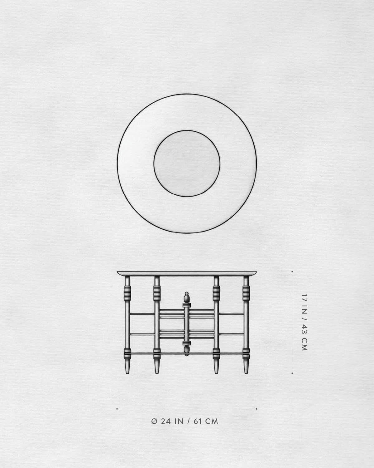 Technical drawing of PARS : SIDE TABLE.