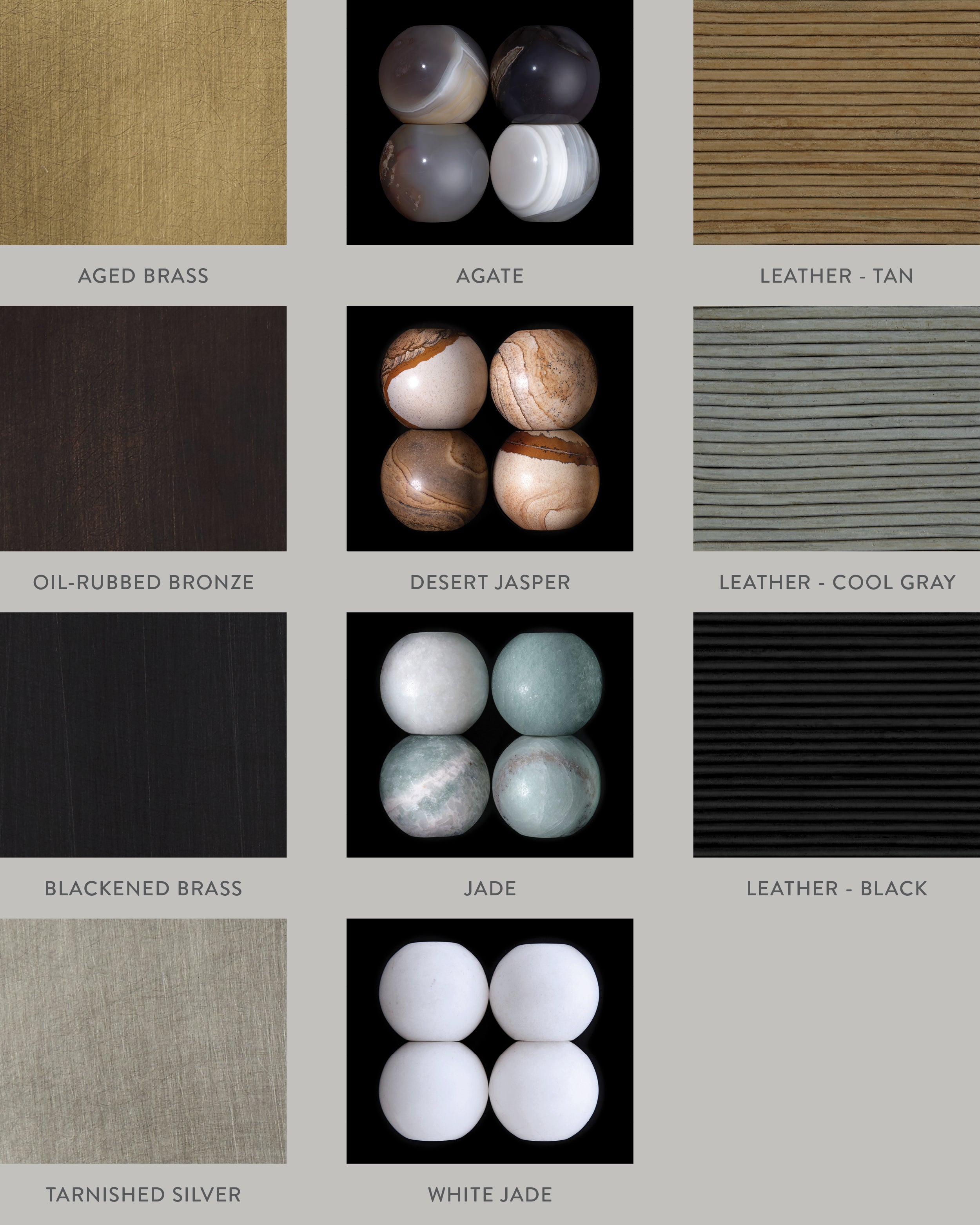 Material swatches for TALISMAN : 1 PENDANT.