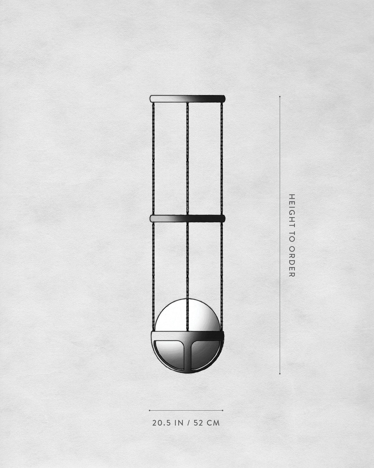 Technical drawing of REPRISE : PENDANT LARGE.